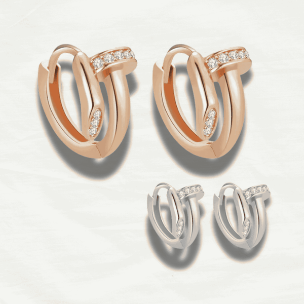 Stunning 18K Rose Gold Moissanite Earrings - Odds & Ends Novelties