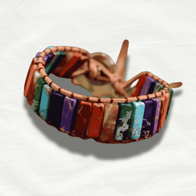 Boho Natural Stone Leather Wraped Bracelet - Odds & Ends Novelties