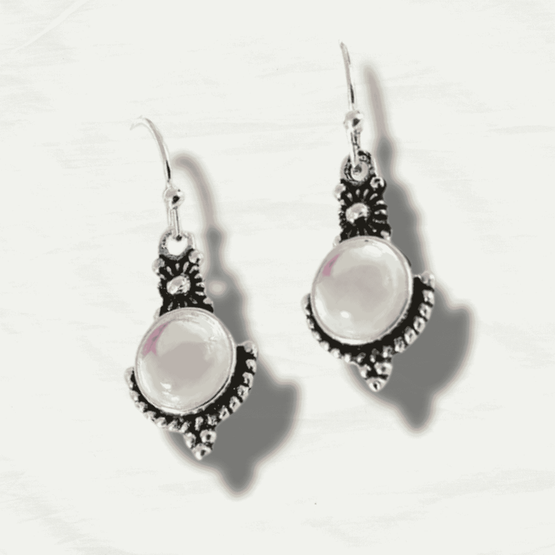 Vintage Rainbow Moonstone Tribal Earrings - Odds & Ends Novelties