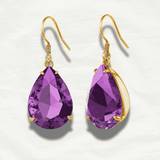 Chic Birthstone Silver Teardrop Earrings