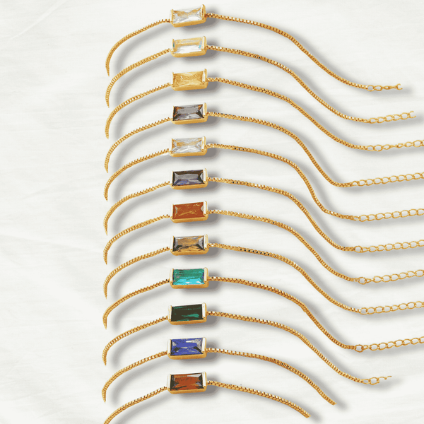 Chic Minimalist Gold Birthstone Bracelet - Odds & Ends Novelties