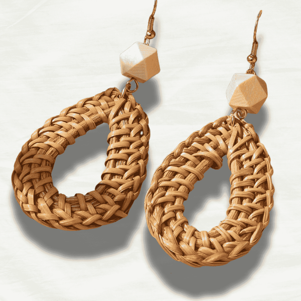 Vintage Wood Drop Earrings - Nature's Elegance - Odds & Ends Novelties