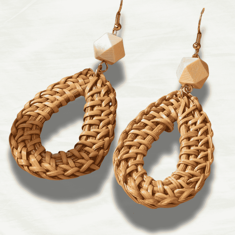 Vintage Wood Drop Earrings - Nature's Elegance - Odds & Ends Novelties