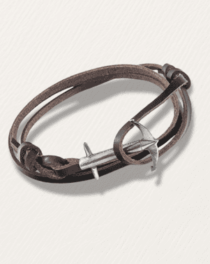 Bracelet with anchor charm on a white background