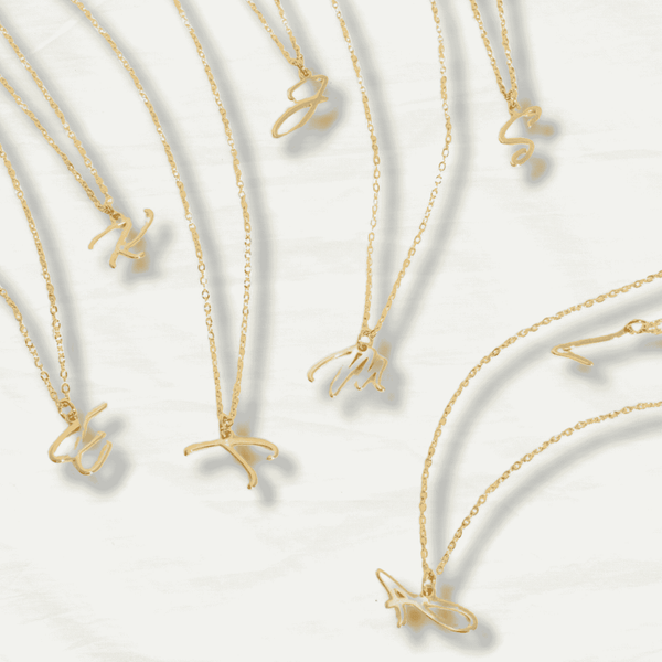 Personalized Chic 14K Gold Initial Necklace - Odds & Ends Novelties