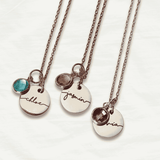 Engraved Birthstone Necklace - Perfect Gift - Odds & Ends Novelties