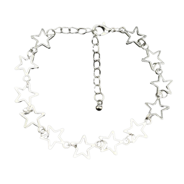 StarryStyle Grunge Stars Link Bracelet – Anime Inspired Charm Design