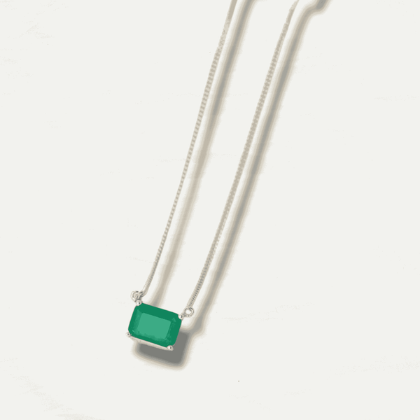 Classic 14k Gold-Plated Green Gemstone Necklace - Odds & Ends Novelties