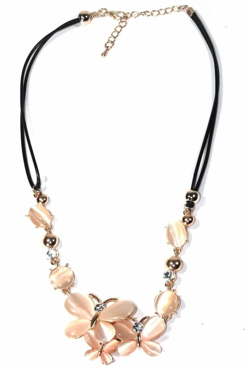 Necklace with floral design on a white background