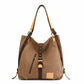 Brown shoulder bag with leather straps on a white background