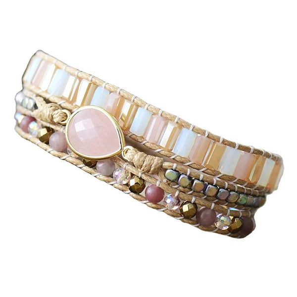 Charming Natural Crystal Rose Quartz Couple Bracelet - Odds & Ends Novelties