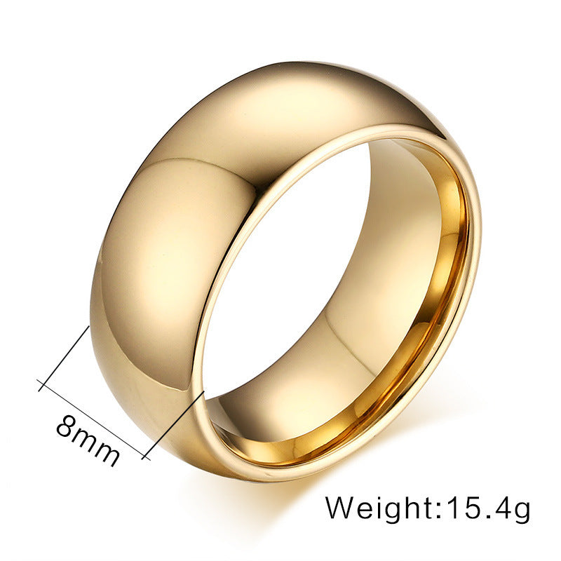 Gold ring with dimensions and weight on a white background
