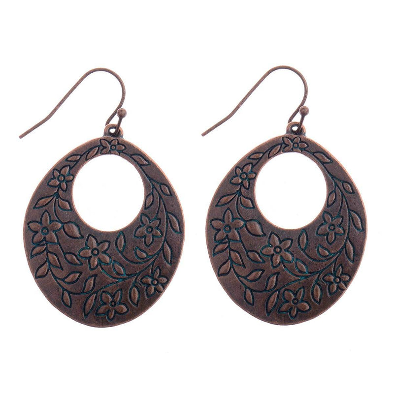 Owl Earrings Vintage Red Alloy Bohemian Style - Odds & Ends Novelties