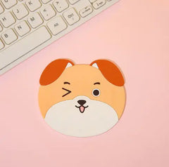 Cute Cat Silicone Coasters with Dog Expressions