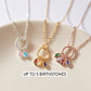 Circle of love birthstone necklace in 925 sterling silver, personalized
