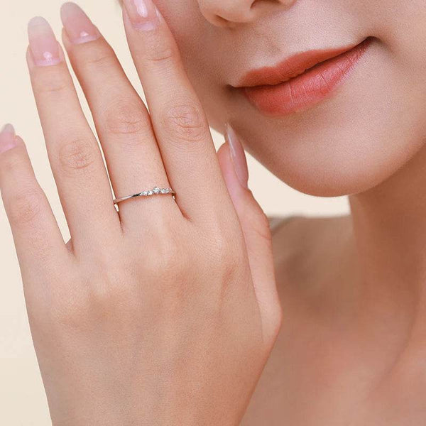 Ailmay New Arrival Simple Cubic Zirconia Fashion Charm 925 Sterling Silver Stackable Rings - Odds & Ends Novelties