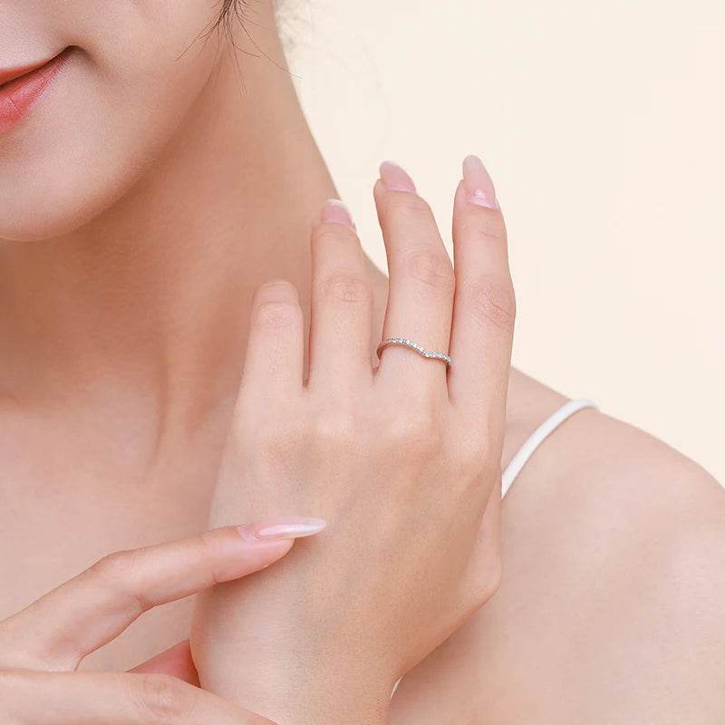 Ailmay Sterling Silver Water Drop CZ Rings – Elegant Stackable Statement Jewelry - Odds & Ends Novelties
