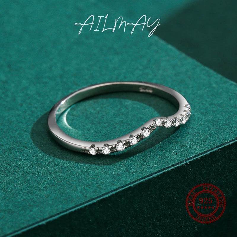 Ailmay Sterling Silver Water Drop CZ Rings – Elegant Stackable Statement Jewelry - Odds & Ends Novelties