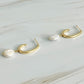Modern 18k Gold Dangle Pearl Earrings