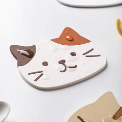 Cute Cat Silicone Coasters with Dog Expressions