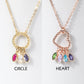 Rose gold circle birthstone necklace, gift-ready keepsake for mom