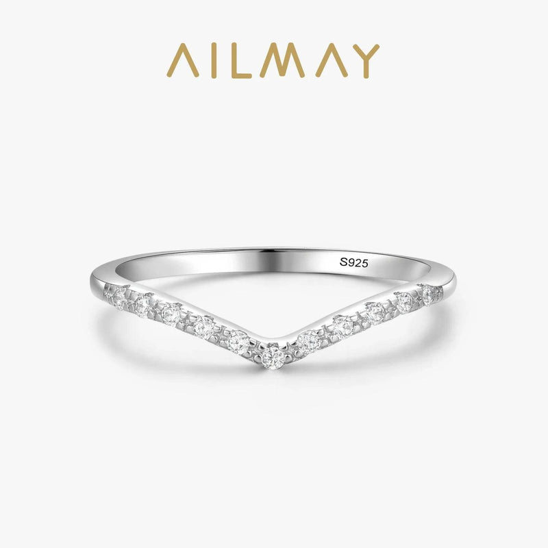 Ailmay Sterling Silver Water Drop CZ Rings – Elegant Stackable Statement Jewelry - Odds & Ends Novelties