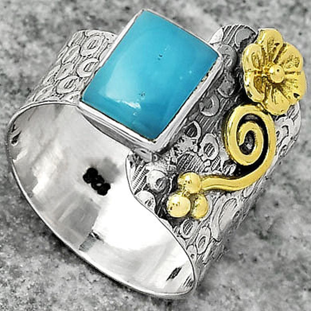 Two-Tone Natural Australian Prehnite Ring