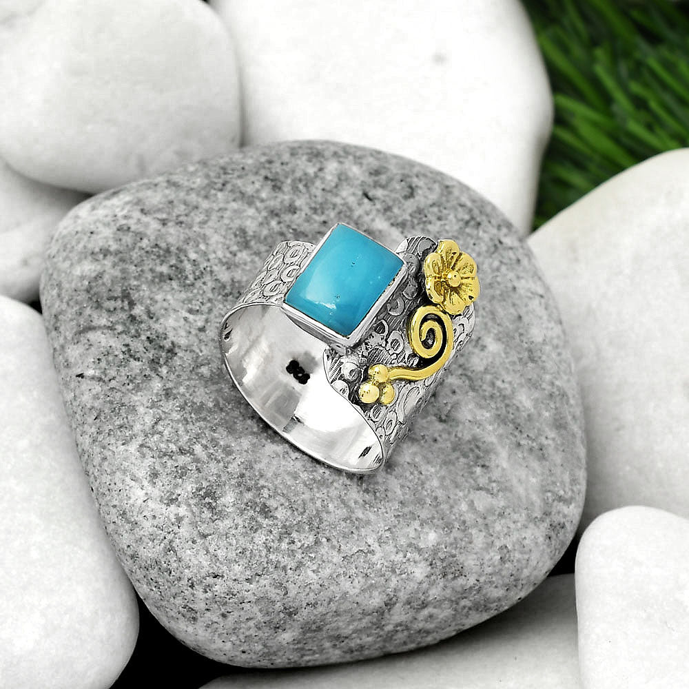 Two-Tone Natural Australian Prehnite Ring