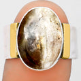 Two-Tone Natural Australian Prehnite Ring