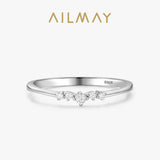Ailmay New Arrival Simple Cubic Zirconia Fashion Charm 925 Sterling Silver Stackable Rings - Odds & Ends Novelties