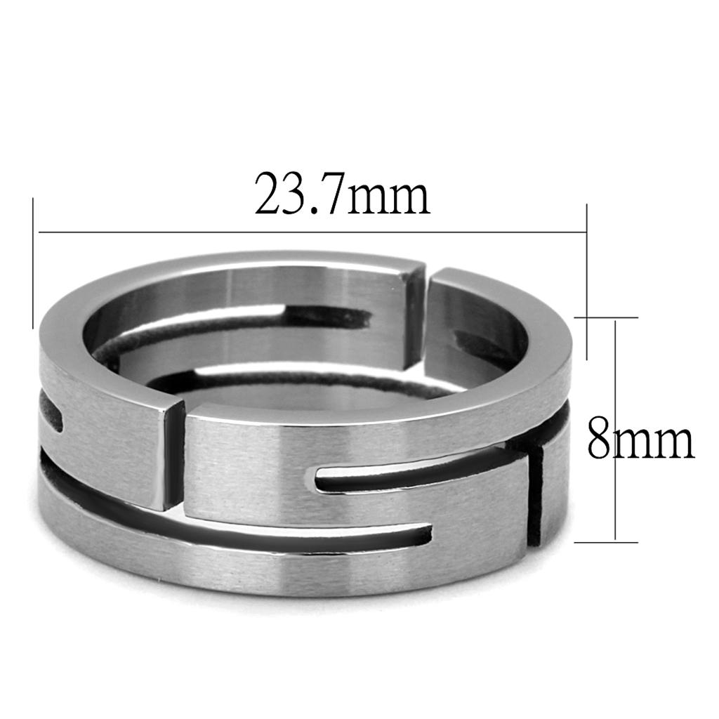 Modern-Retro Stainless Steel Ring