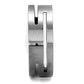 Silver ring with a brushed finish on a white background