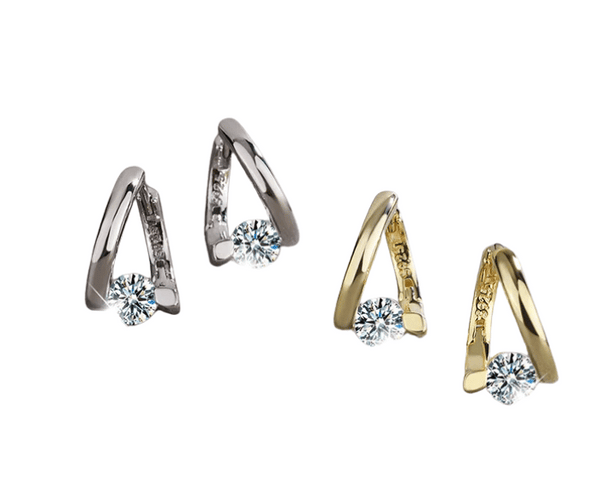 Elegant 1 Carat Moissanite Diamond Hoop Earrings