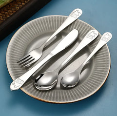 Children's Stainless Steel Cartoon Utensil Set