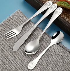Children's Stainless Steel Cartoon Utensil Set