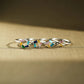 925 silver rectangular birthstone ring, modern stackable design