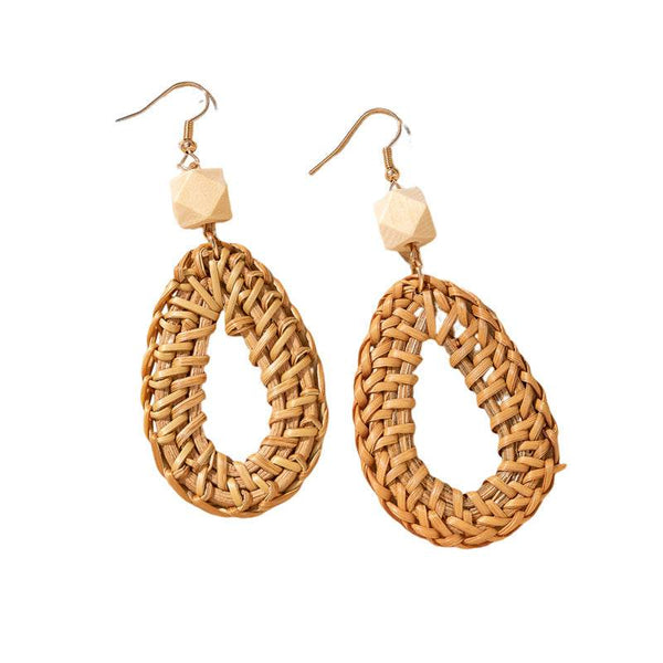 Vintage Wood Drop Shape Earrings - Odds & Ends Novelties