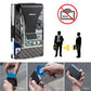 RFID blocking wallet with money clip and demonstration steps on a white background