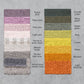 Color swatches of fabric samples with corresponding names on a gray background