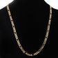 Gold chain necklace on a black mannequin