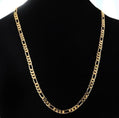Gold chain necklace on a black mannequin