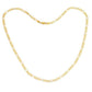 Gold chain necklace on a white background