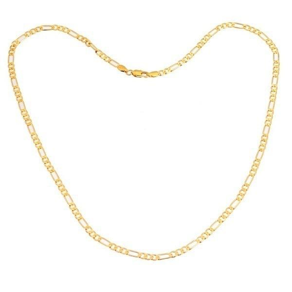 Gold chain necklace on a white background
