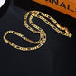 Gold chain on a black surface with 'FINAL' text in the background