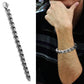 Modern-Minimalist Stainless Steel Textured Link Bracelet