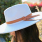 Wide Brim Leather Ribbon Bolero Hat