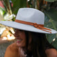 Wide Brim Leather Ribbon Bolero Hat