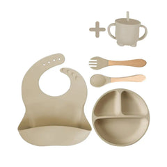 8-Piece Baby Silicone Feeding Set with Plates and Utensils