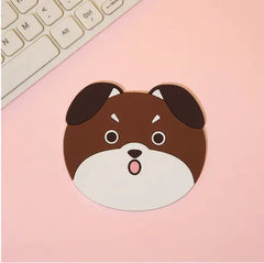 Cute Cat Silicone Coasters with Dog Expressions